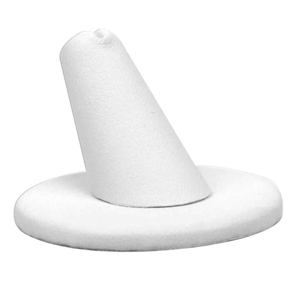 Beige Linen Single Finger Jewelry Ring Display, 1-1/4" Tall