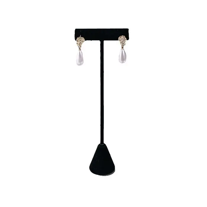 Beige Linen Jewelry Earring T Stand, 6-3/4" Tall