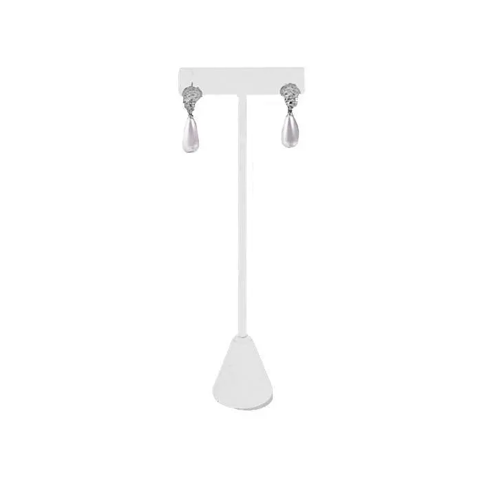 Beige Linen Jewelry Earring T Stand, 6-3/4" Tall