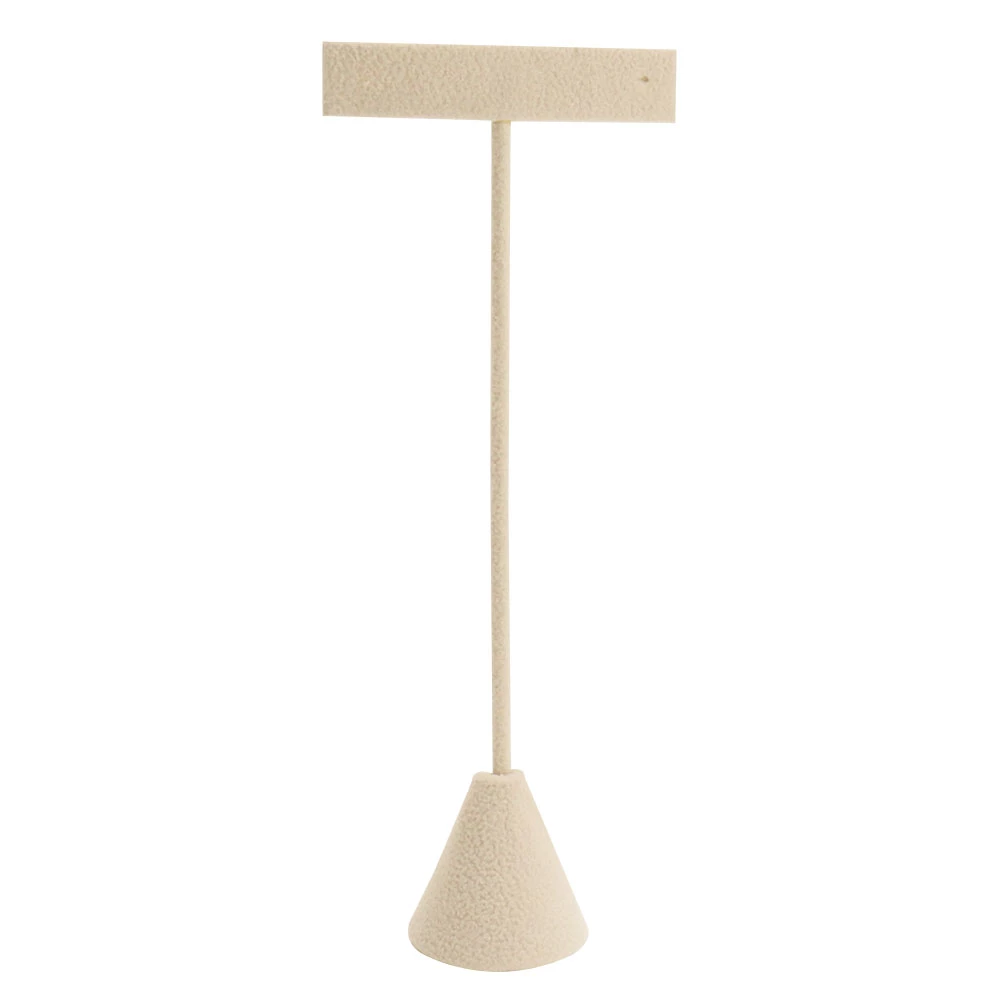Beige Linen Jewelry Earring T Stand, 6-3/4" Tall