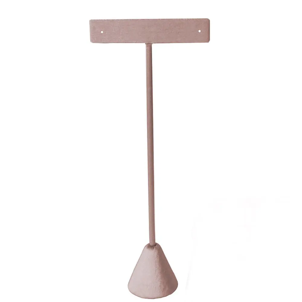 Beige Linen Jewelry Earring T Stand, 6-3/4" Tall