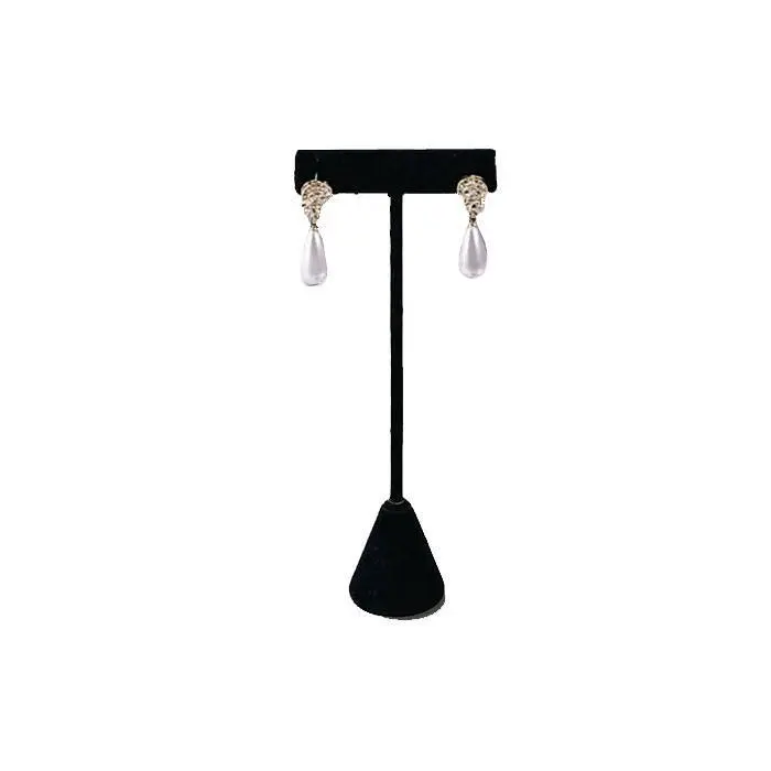 Beige Linen Jewelry Earring T Stand, 5-3/4" Tall