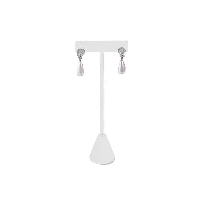 Beige Linen Jewelry Earring T Stand, 5-3/4" Tall