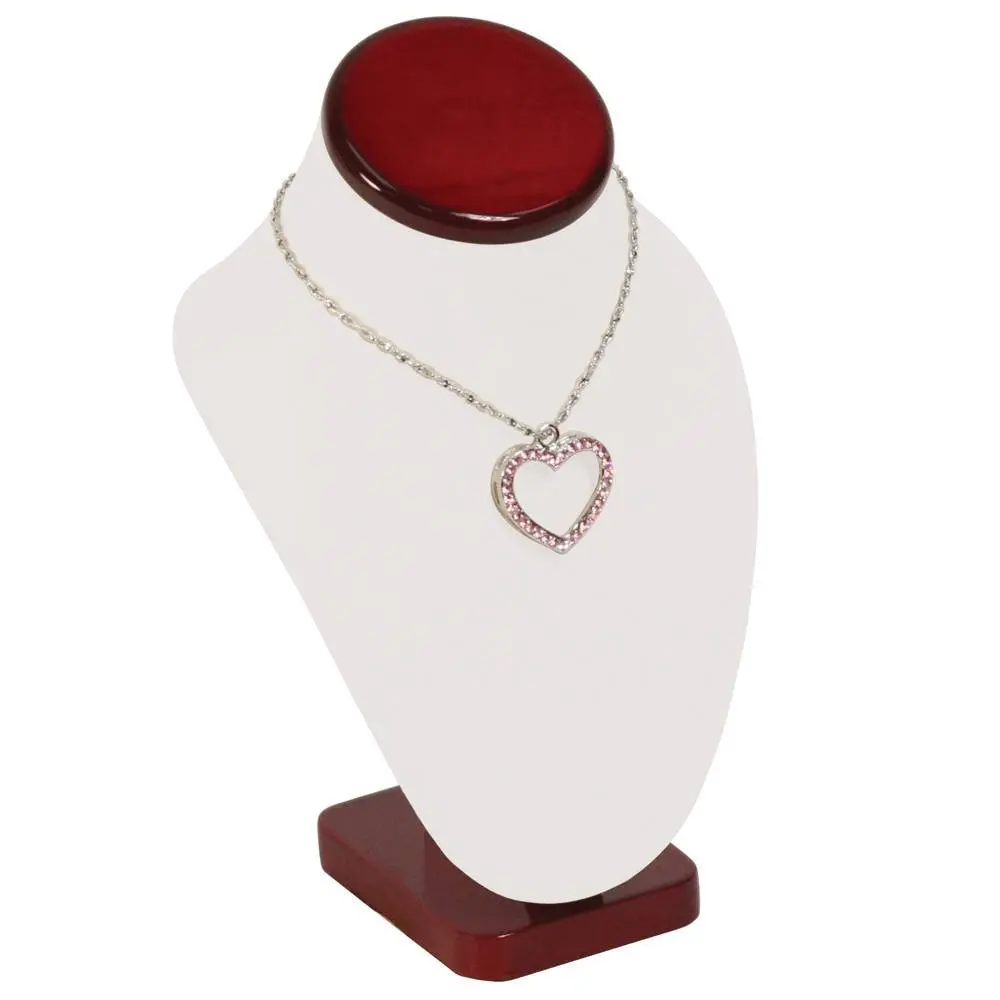 Beige Linen Jewelry Necklace Display Bust, 6-1/4" Tall