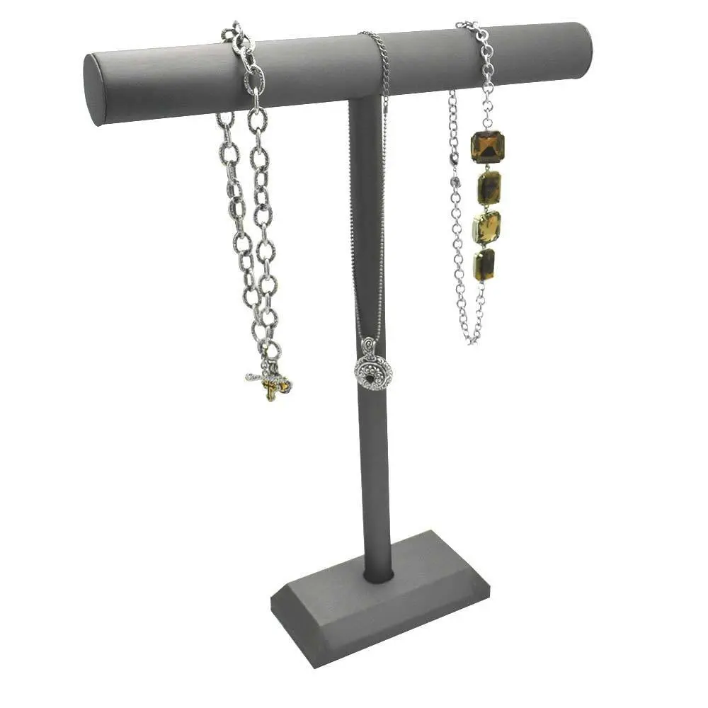 Beige Linen Tall Jewelry Necklace / Chain T Bar Stand