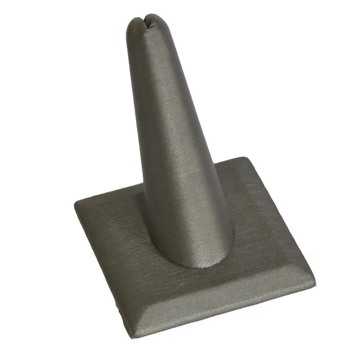 Beige Linen Square Base Single Finger Jewelry Ring Display