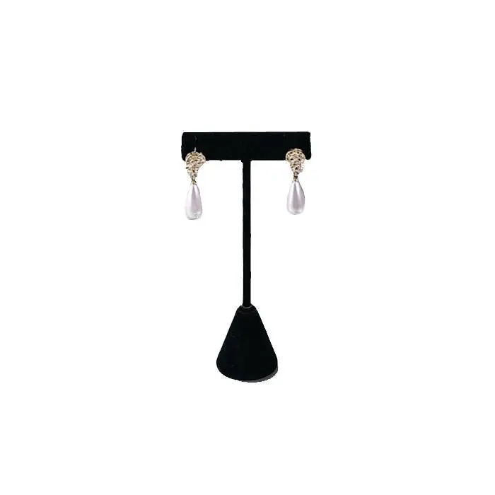 Beige Linen Jewelry Earring T Stand, 4-3/4" Tall