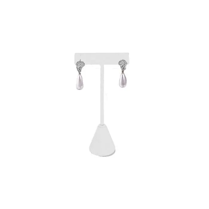 Beige Linen Jewelry Earring T Stand, 4-3/4" Tall