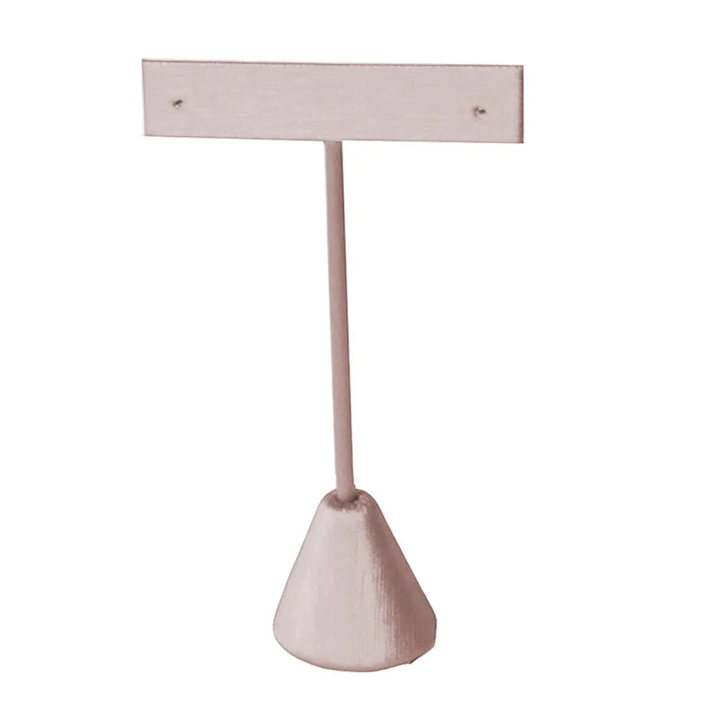 Beige Linen Jewelry Earring T Stand, 4-3/4" Tall