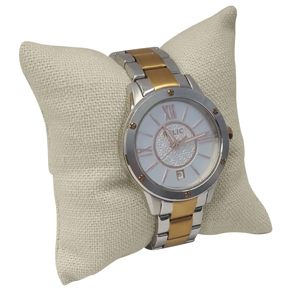 Tan Linen Jewelry Watch / Bracelet Pillow