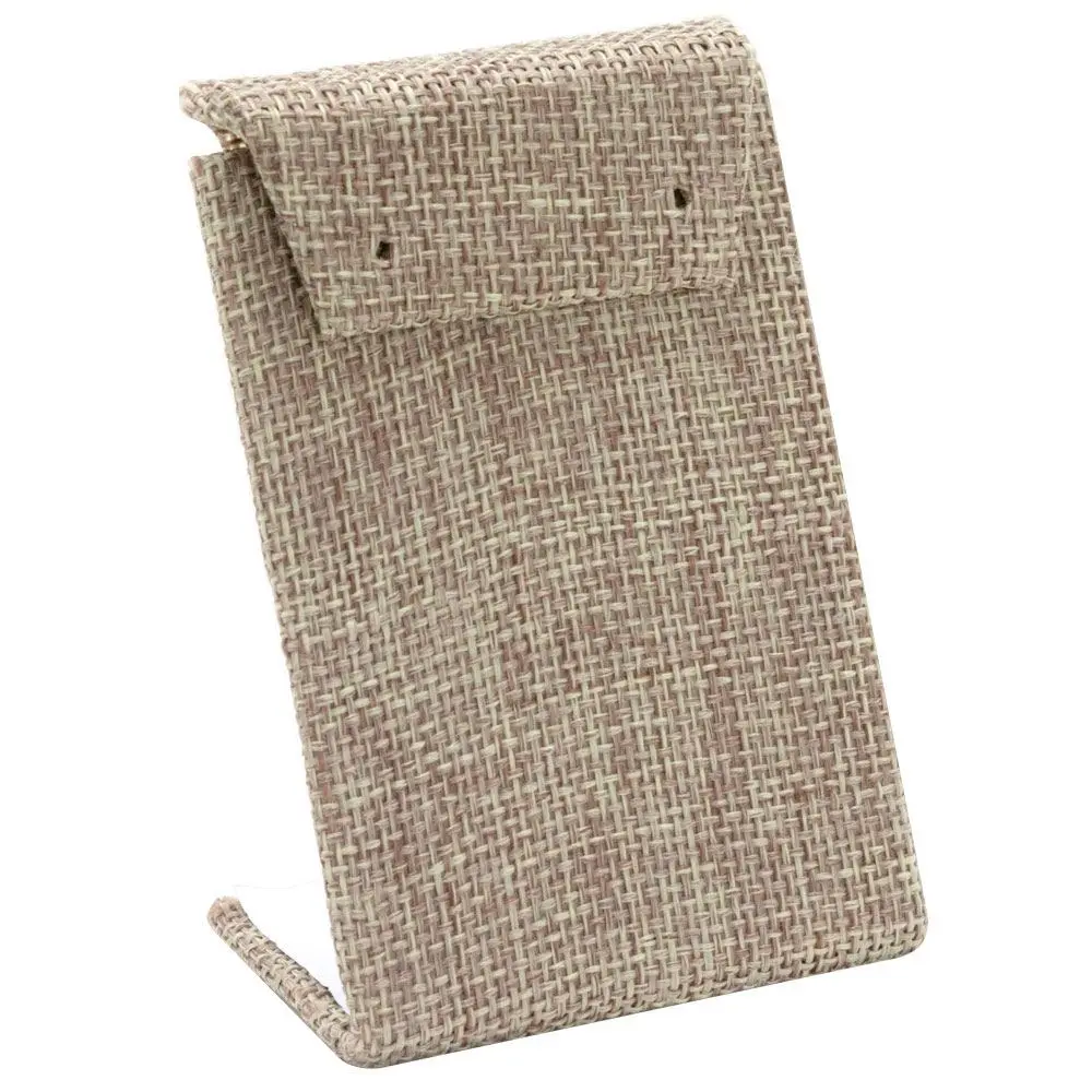 Beige Linen Jewelry Earring Display Stand
