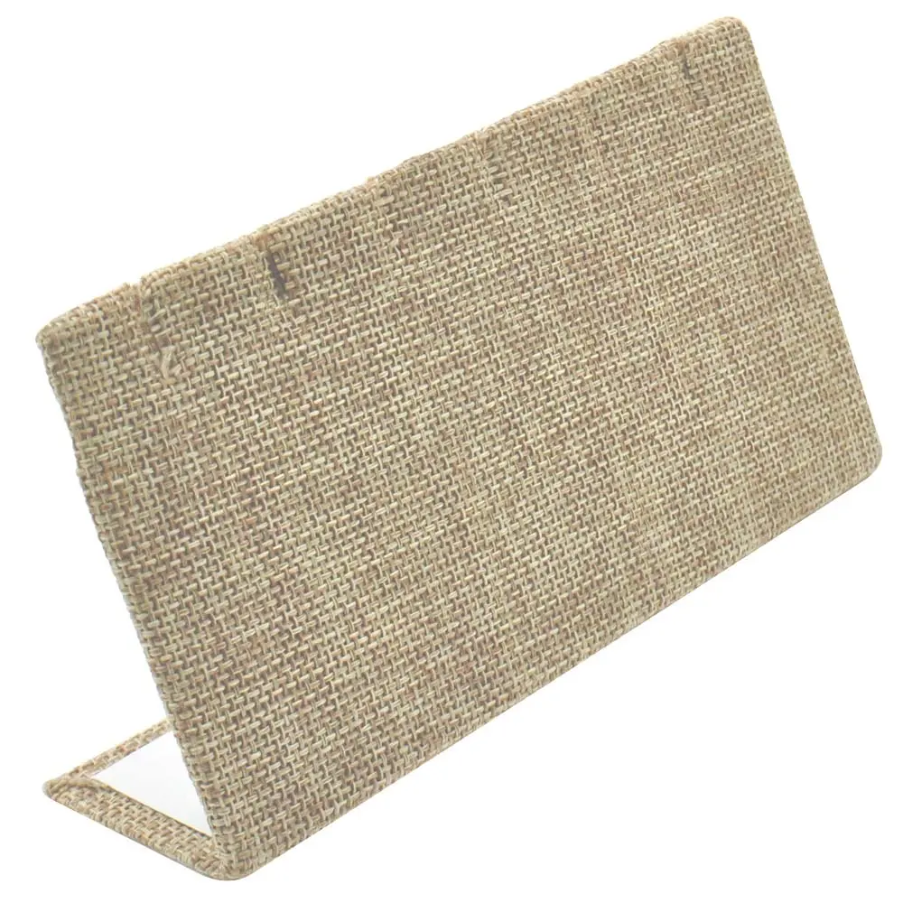 Beige Linen Jewelry Earring / Pendant Stand, Holds 3 Pairs