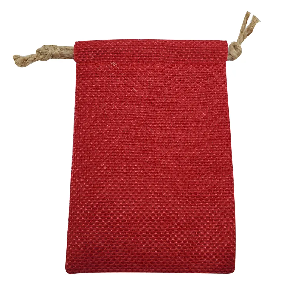 Beige Linen Drawstring Gift Pouches, 3" x 4"